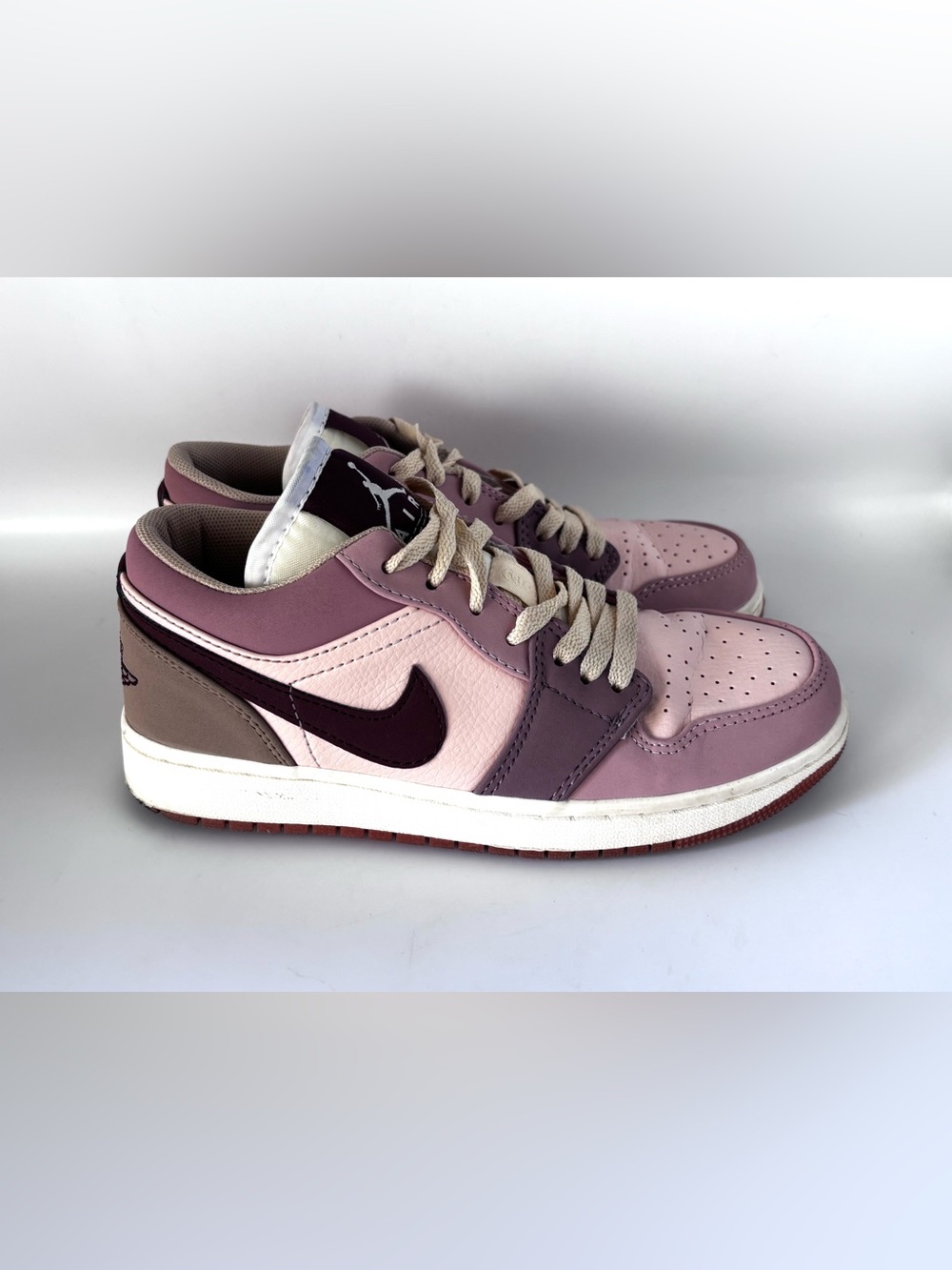 Air Jordan Size 5.5 Low Dark Pony Sneakers Shoes in Smoky Mauve and Pink Creases